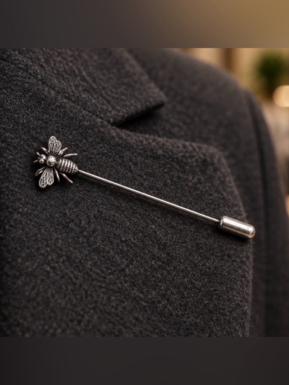 Sterling silver bumble Bee Lapel Pin